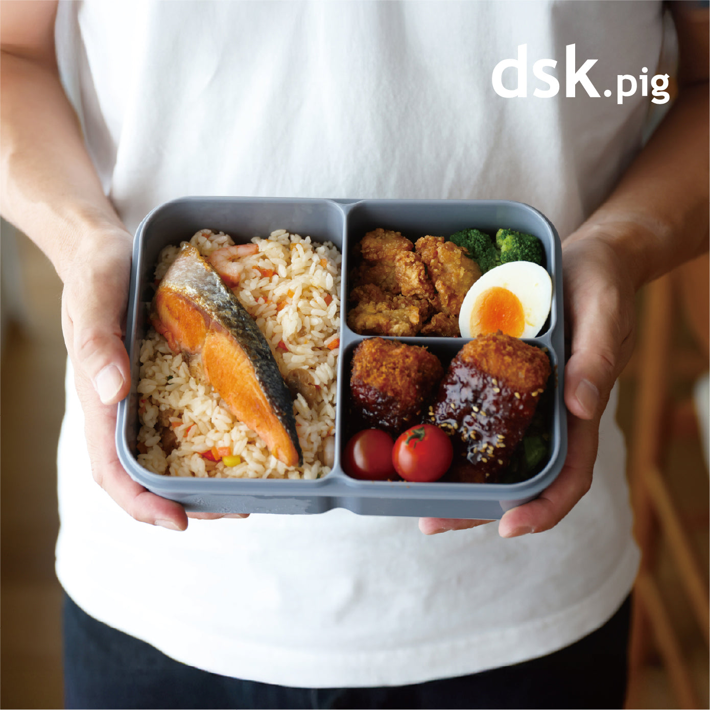 <span style="display:block; text-align:center;">dsk.pig<br>汁漏れしにくい弁当箱 抗菌ライスボーイ MAX</span>