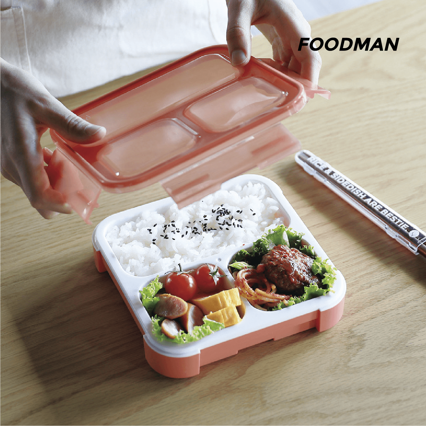 【セット】立てて運べる薄型弁当箱【Mee】by FOODMANセット