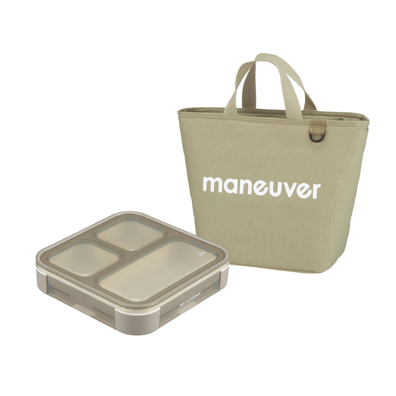 【セット】立てて運べる薄型弁当箱【Mee】by FOODMAN 保冷ランチトートバッグ maneuver M セット