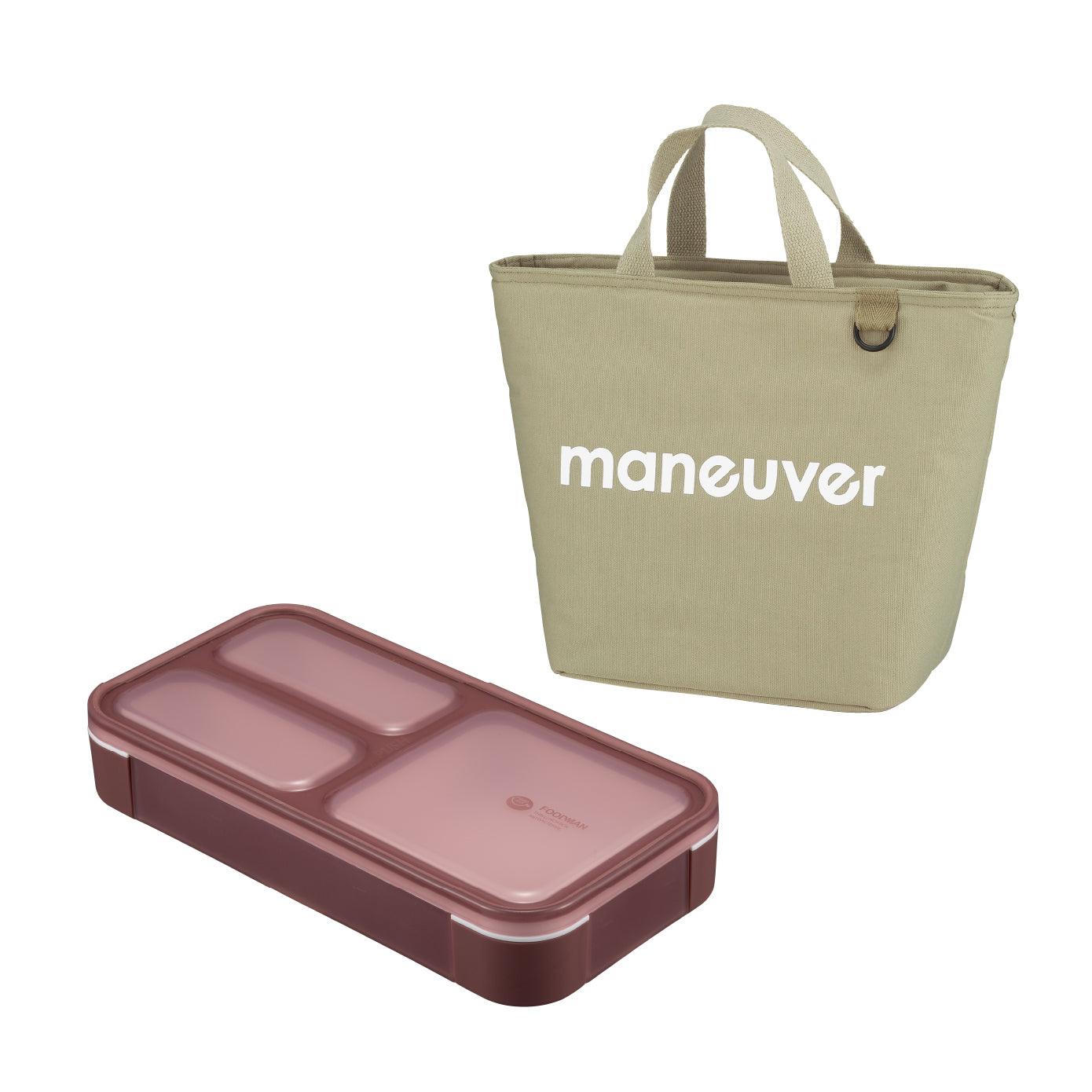 【セット】薄型弁当箱 抗菌フードマン400ml 保冷ランチトートバッグ maneuver M セット