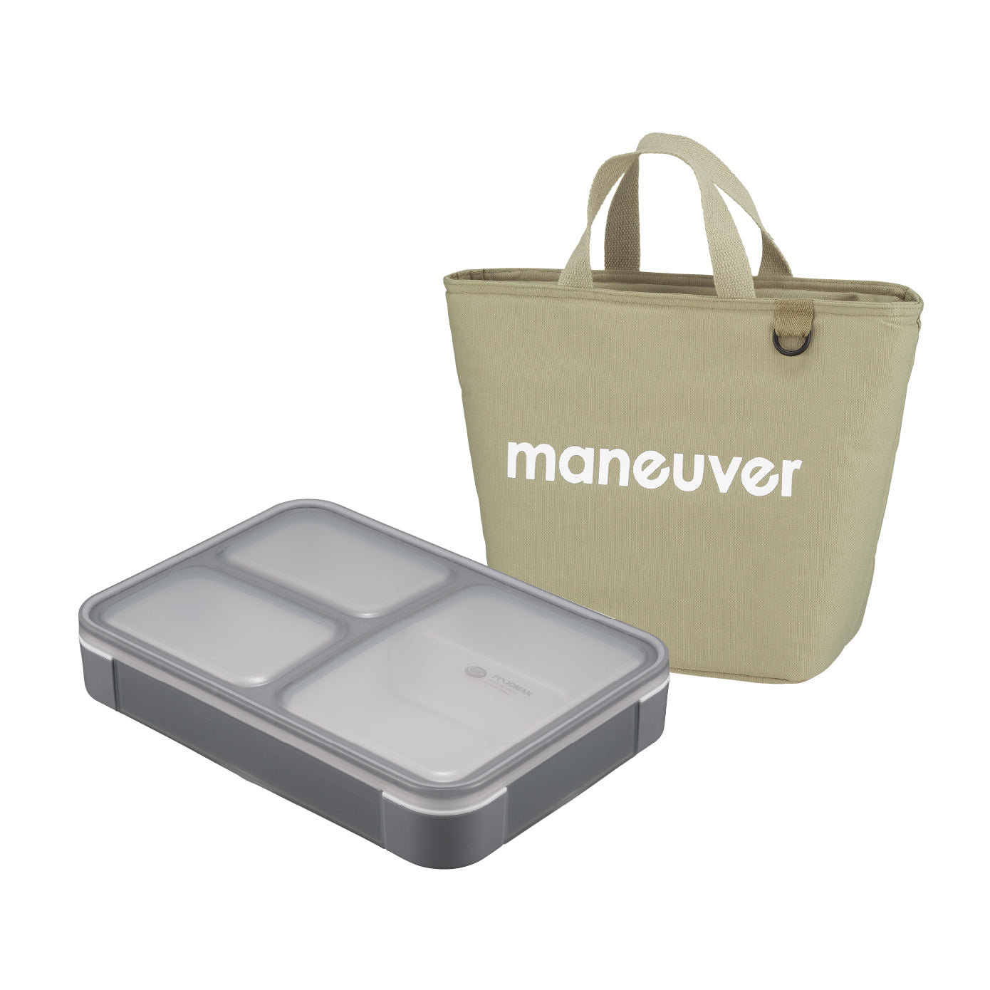【セット】薄型弁当箱 抗菌フードマン600ml 保冷ランチトートバッグ maneuver M セット