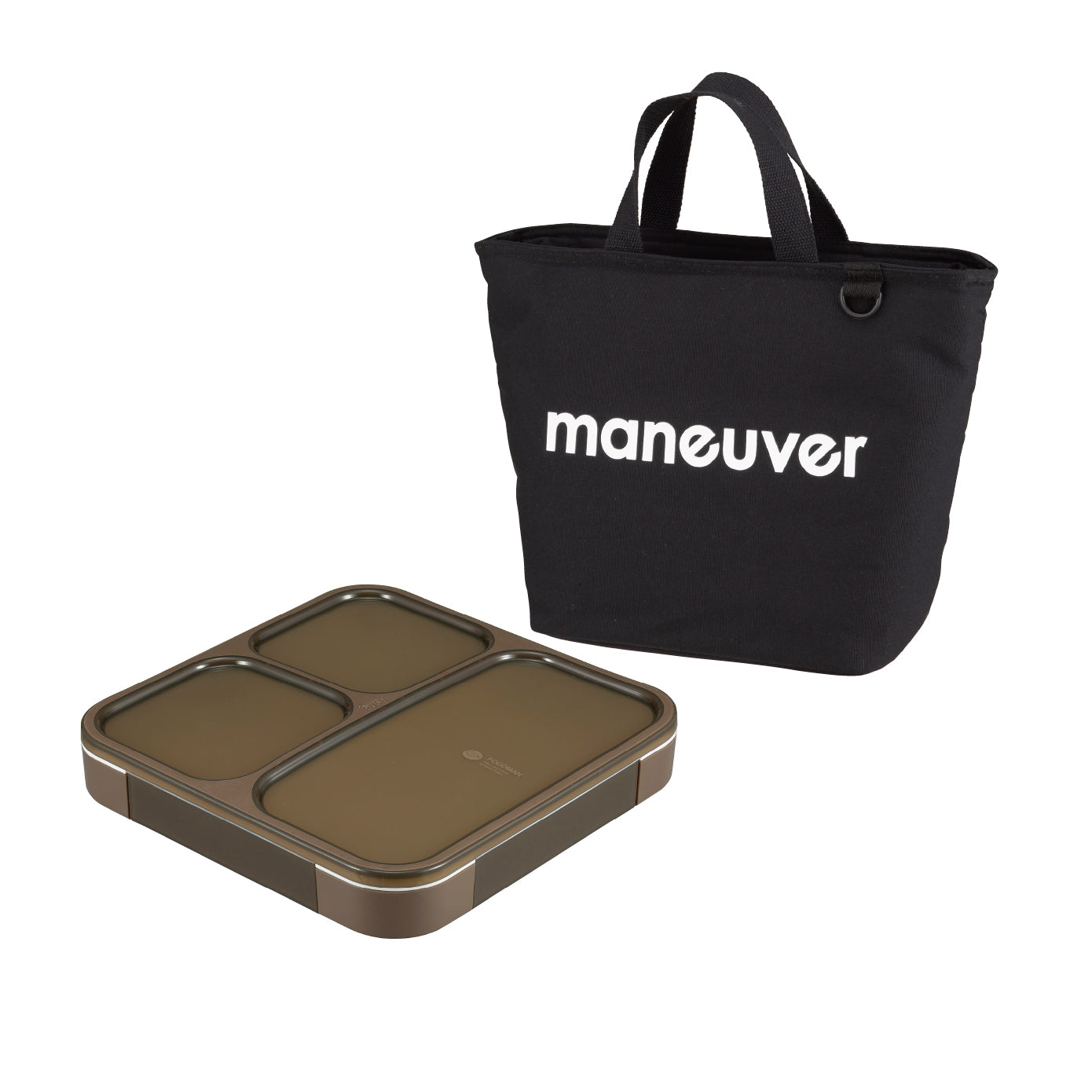 【セット】薄型弁当箱 抗菌フードマン800ml 保冷ランチトートバッグ maneuver M セット