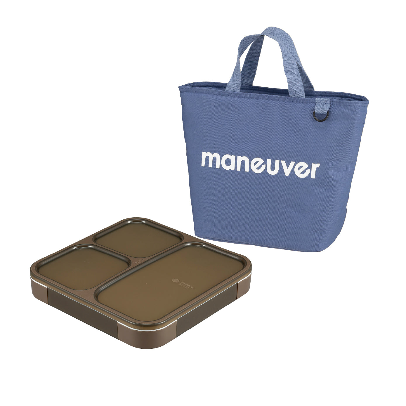 【セット】薄型弁当箱 抗菌フードマン800ml 保冷ランチトートバッグ maneuver M セット