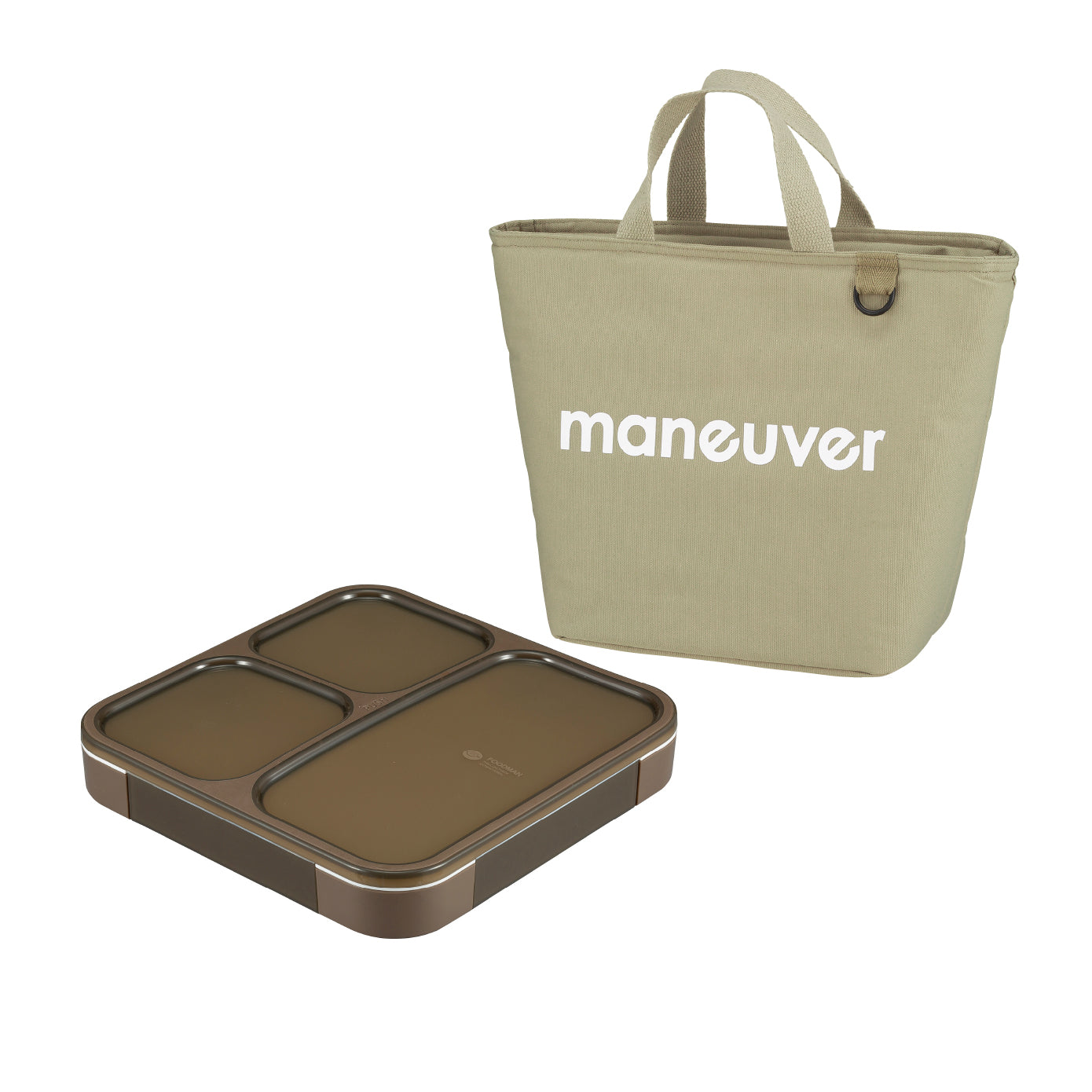 【セット】薄型弁当箱 抗菌フードマン800ml 保冷ランチトートバッグ maneuver M セット