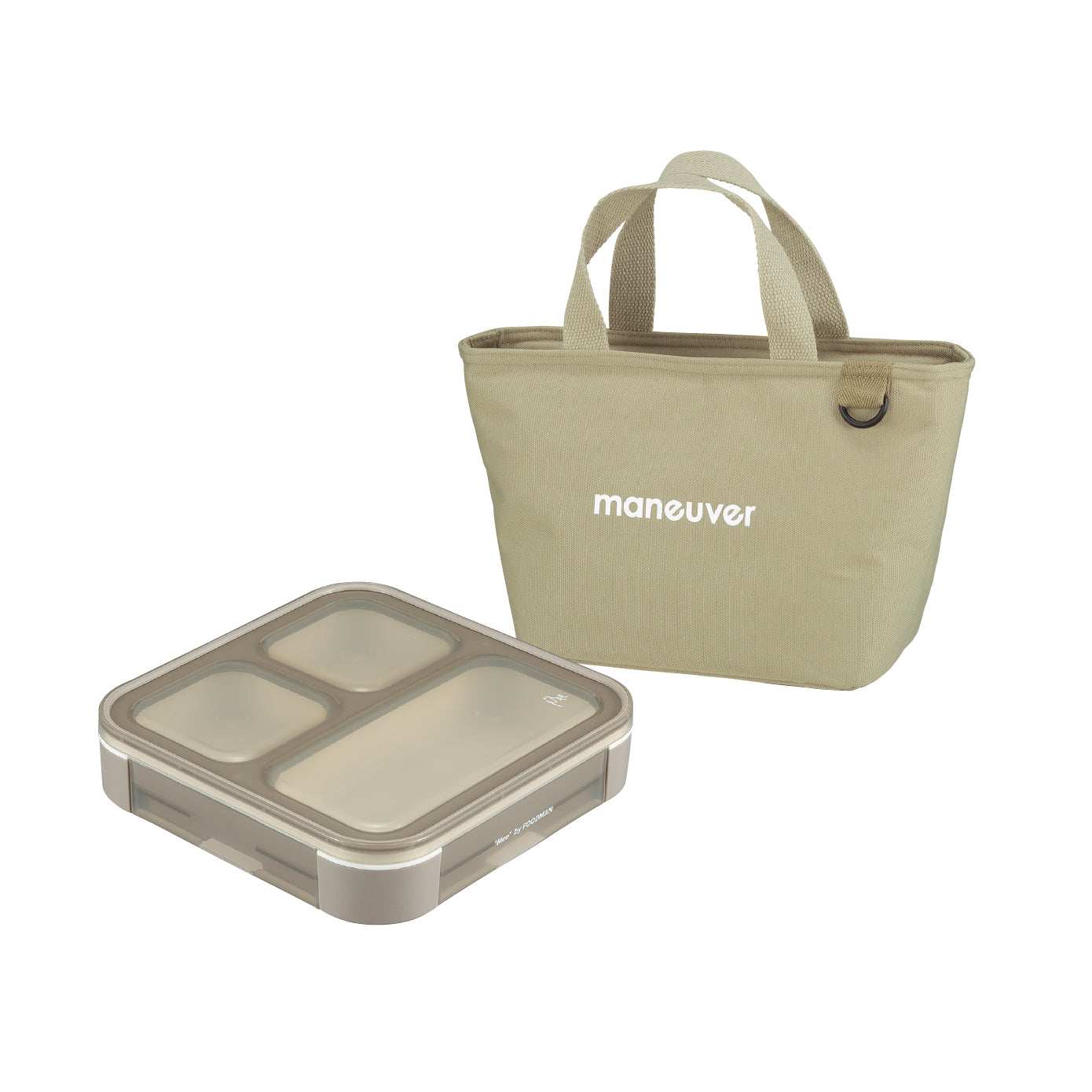 【セット】立てて運べる薄型弁当箱【Mee】by FOODMAN 保冷ランチトートバッグ maneuver s セット