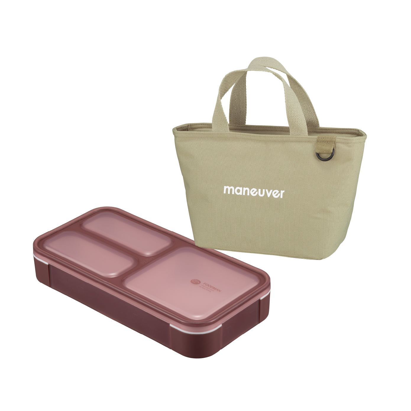 【セット】薄型弁当箱 抗菌フードマン400ml 保冷ランチトートバッグ maneuver S セット