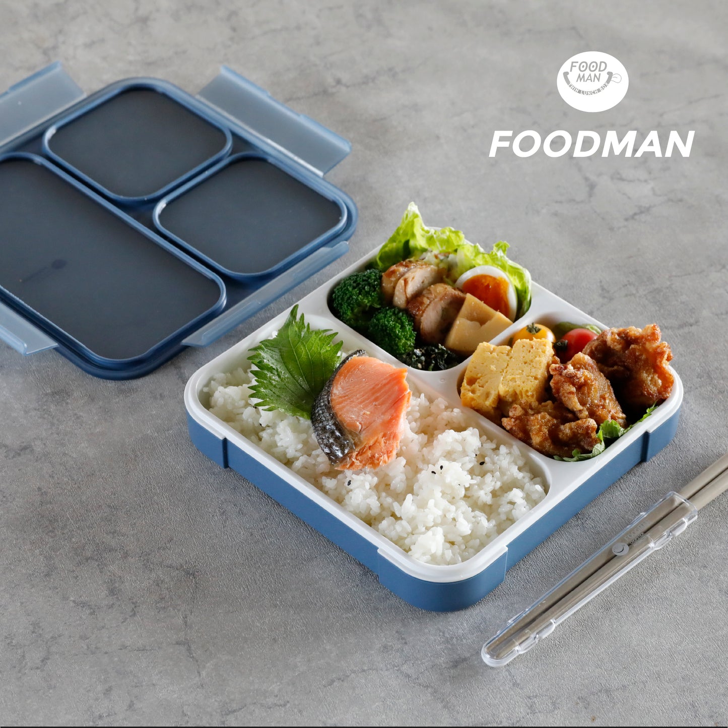 薄型弁当箱 抗菌フードマン800ml