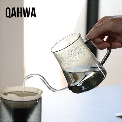 <span style="display:block; text-align:center;">QAHWA<br>耐熱ガラス コーヒーケトル</span>