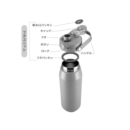 【部品】holms ワンタッチアクティブボトル 飲み口ユニット グレー