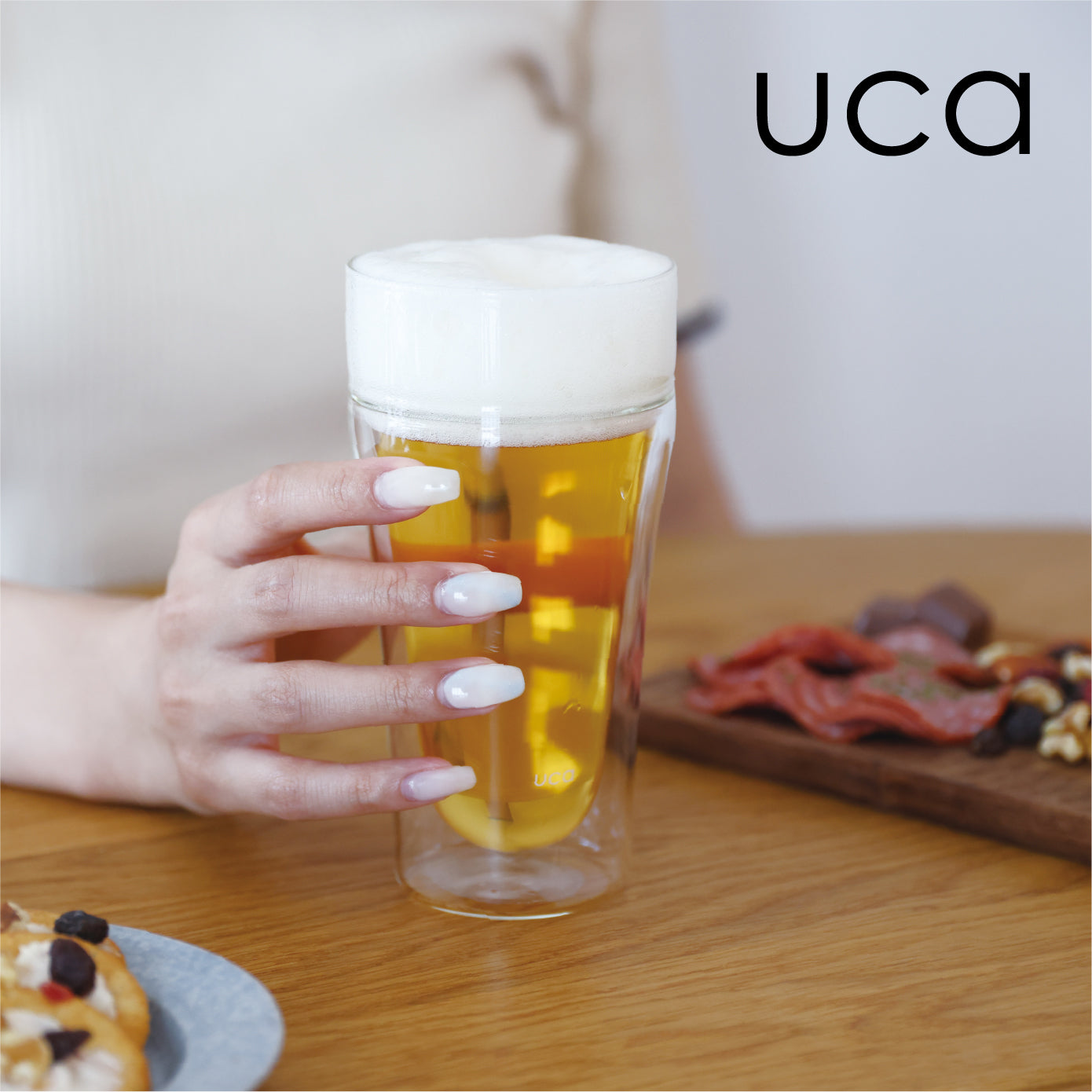 <span style="display:block; text-align:center;">UCA<br>泡を楽しむ 耐熱ダブルグラス</span>