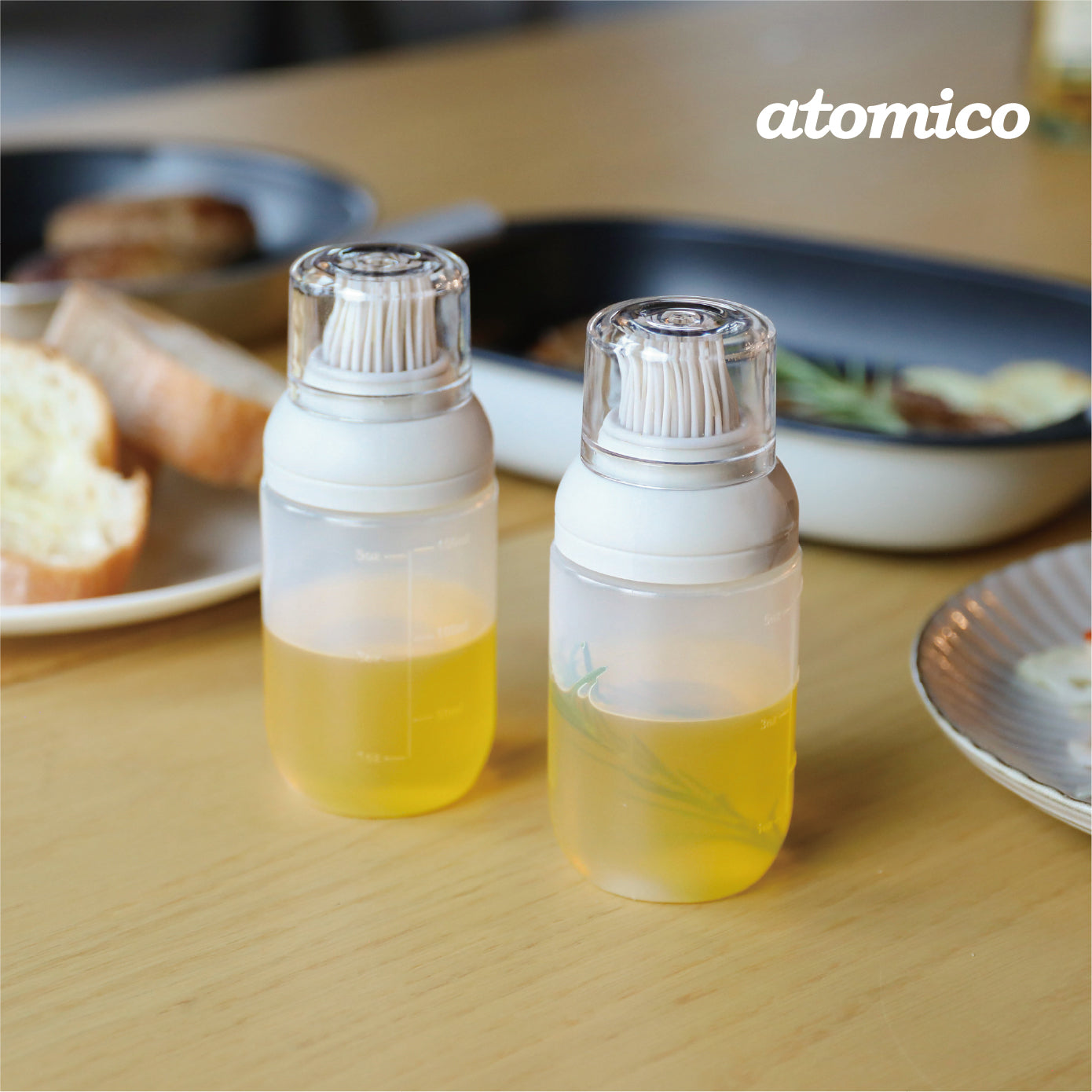 <span style="display:block; text-align:center;">atomico<br>プッシュで適量 オイルボトル</span>