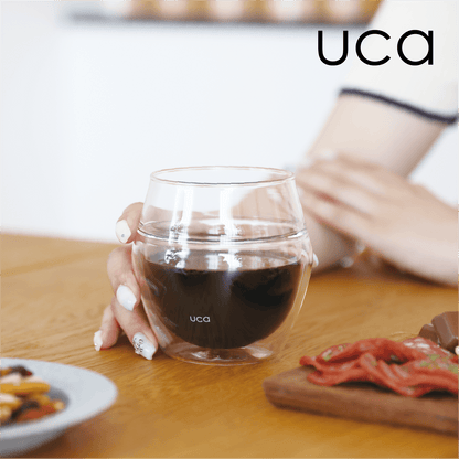 <span style="display:block; text-align:center;">UCA<br>香りを楽しむ 耐熱ダブルグラス</span>