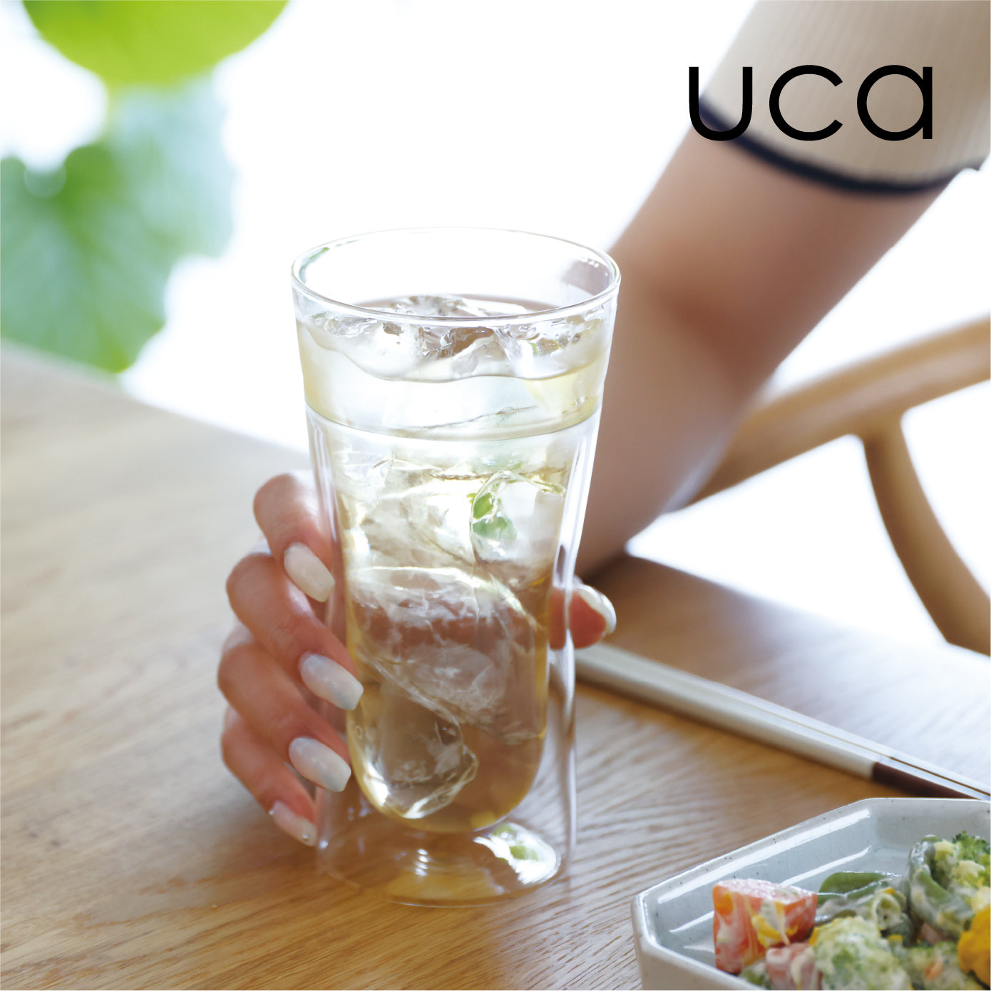 <span style="display:block; text-align:center;">UCA<br>喉越しを楽しむ 耐熱ダブルグラス</span>