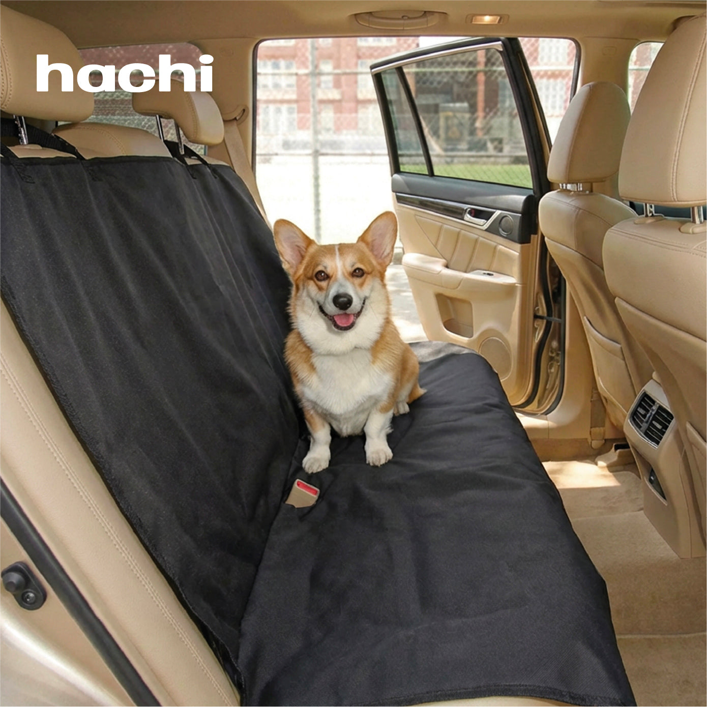 <span style="display:block; text-align:center;">
hachi<br>
ペットドライブシート
</span>