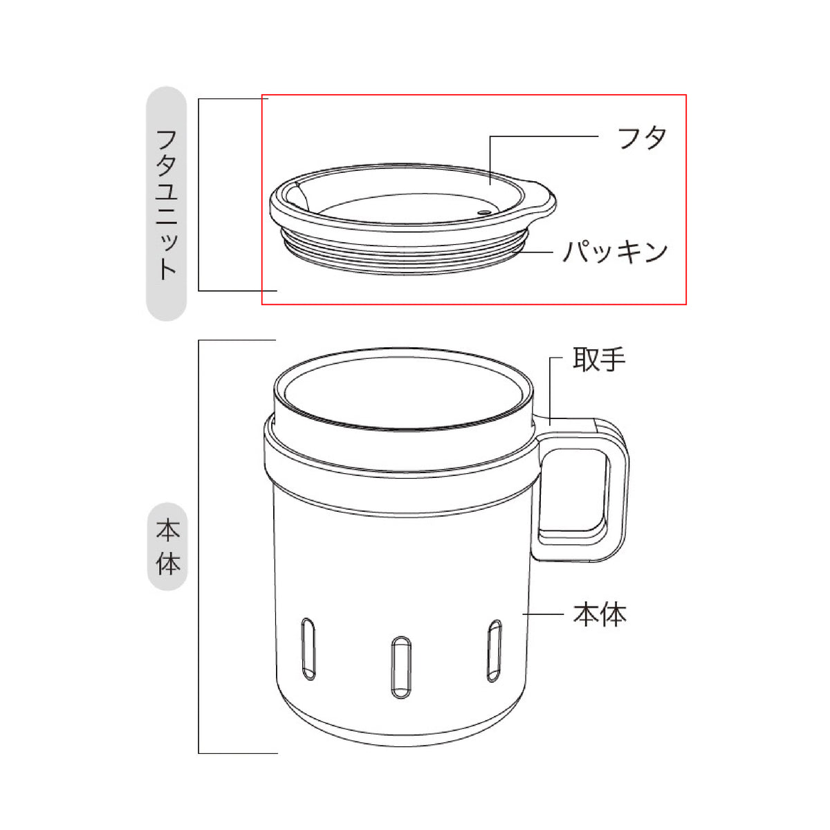 【部品】KEMIマグ350 蓋/パッキン セット [KEM-FPS]