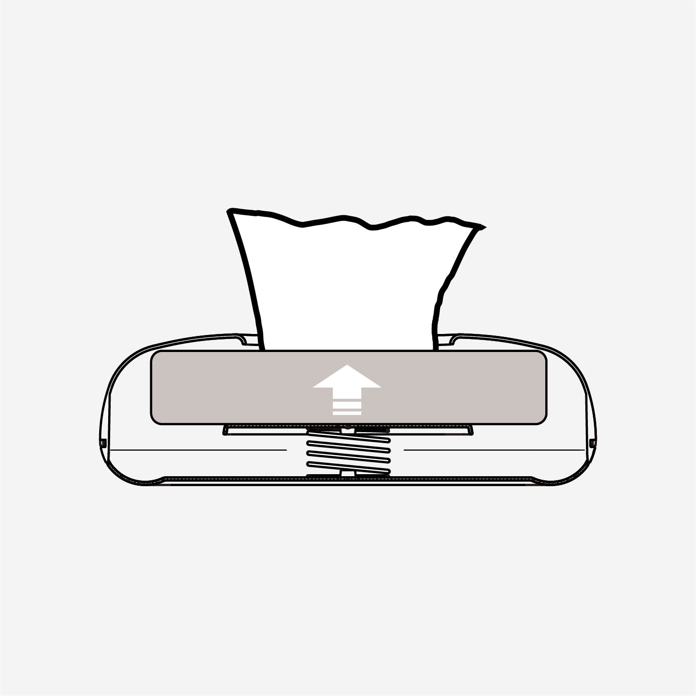 バネで押し上げ最後の一枚まで気持ちよく使える