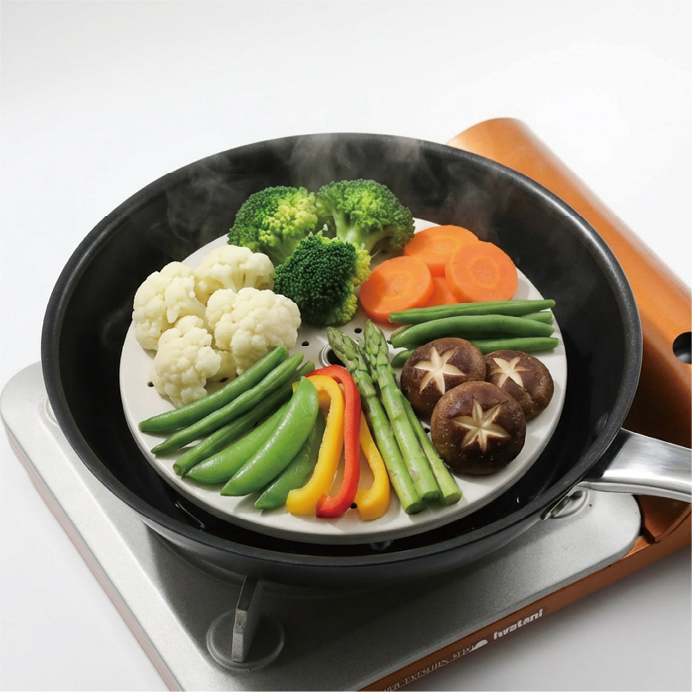 ブロッコリーやにんじん、かぼちゃも、蒸すことで甘みが引き立ち、食感はほくほく。