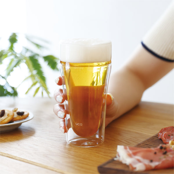 泡を楽しむ耐熱ダブルグラス