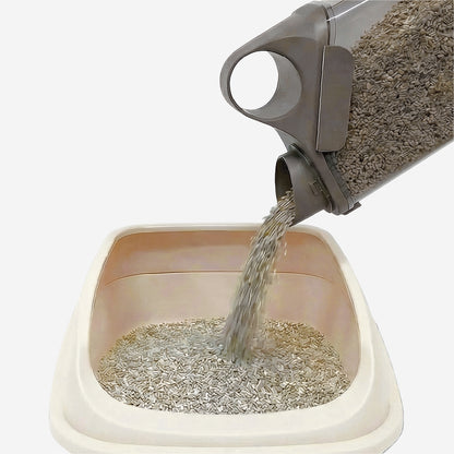 ちょっと減った時に気軽に足せる新発想のストッカー。ハンドル付きで使用感◎。