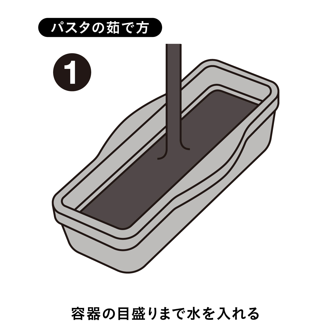 レンジで簡単調理パスタ