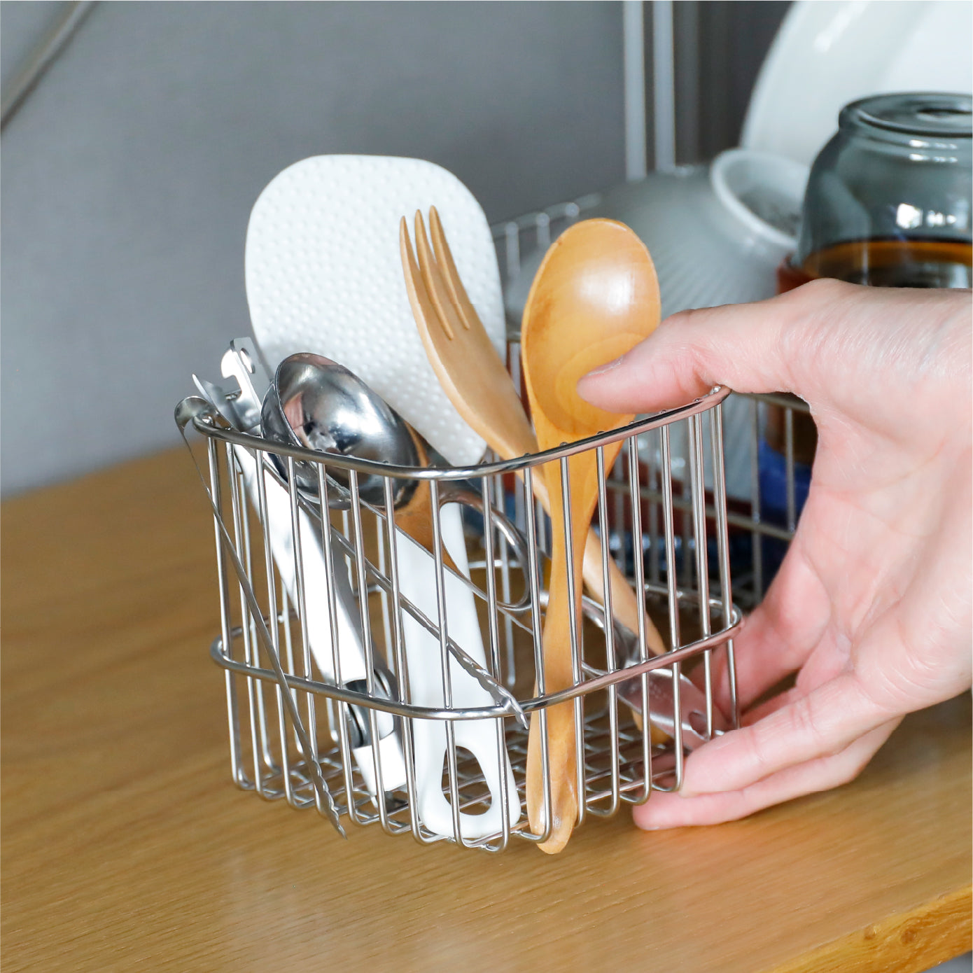 そのまましまえる水切りバスケット