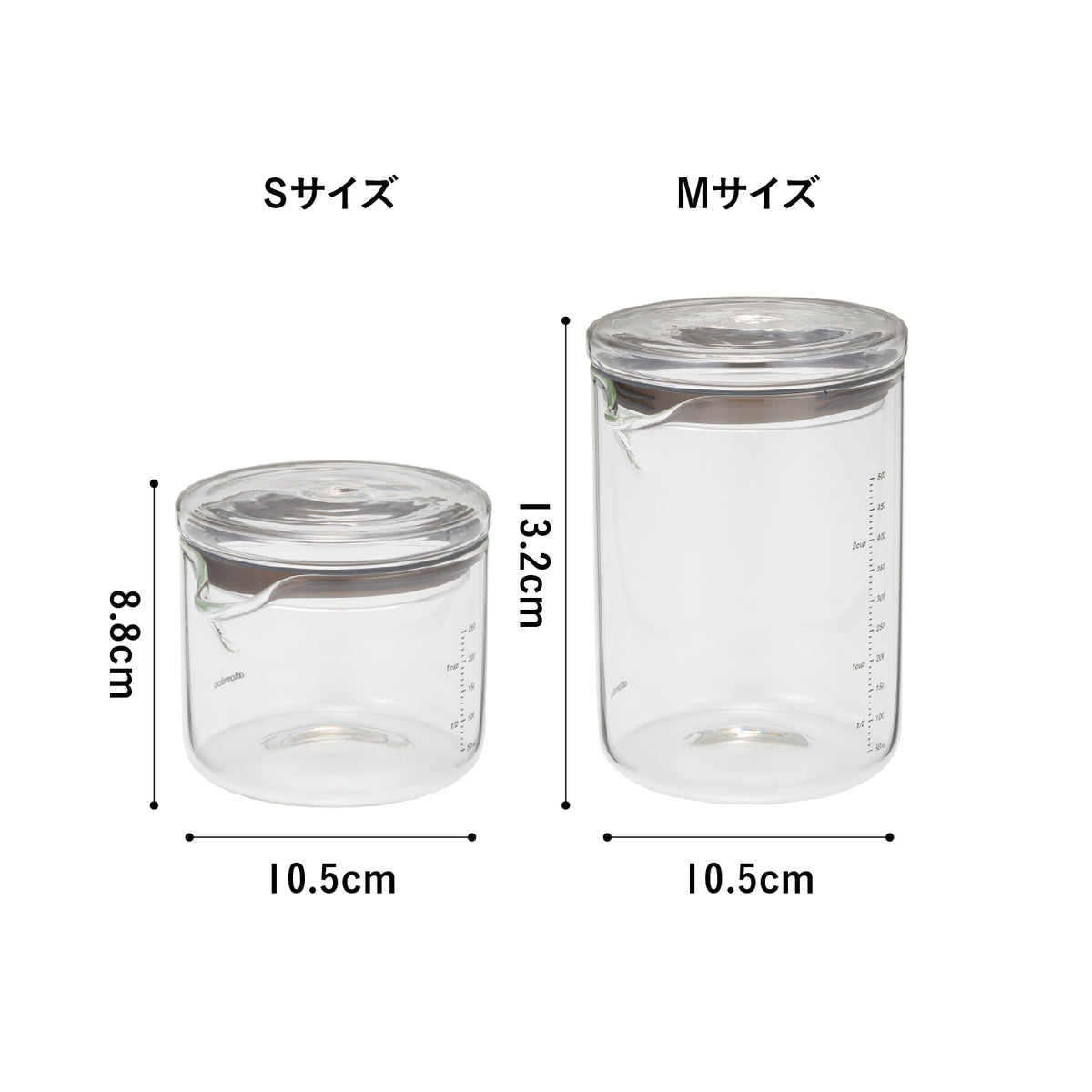 耐熱ガラス 蓋付き計量カップ