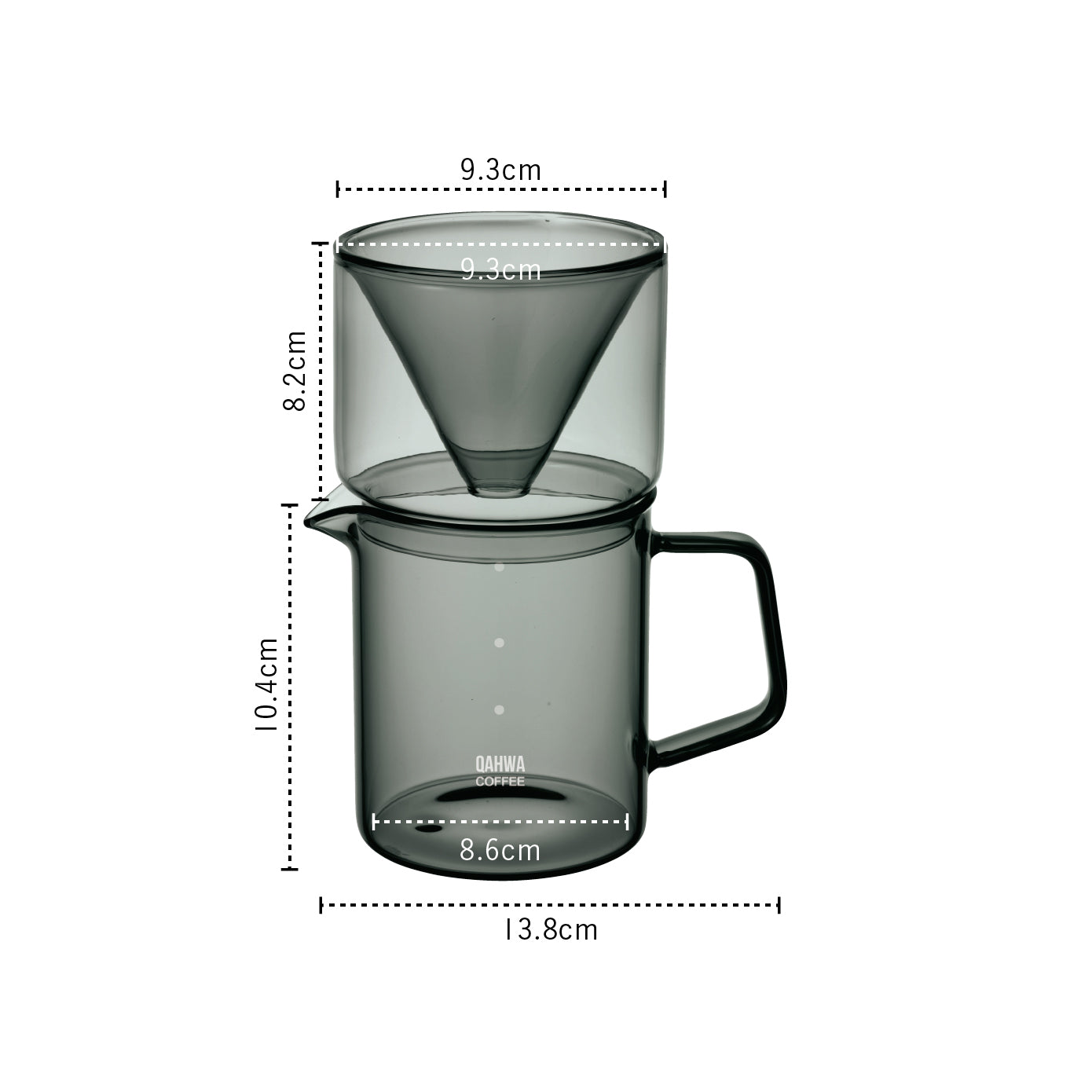 <span style="display:block; text-align:center;">サイズ（ドリッパー）：W93×D93×H82mm<br>サイズ（サーバー）：W138×D86×H104mm</span>