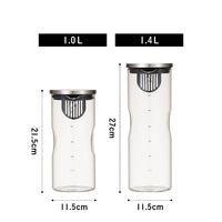 <span style="display:block; text-align:center;">
    【1.0L】サイズ/W115×D100×H215mm <br>
    【1.4L】サイズ/W115×D100×H270mm
</span>