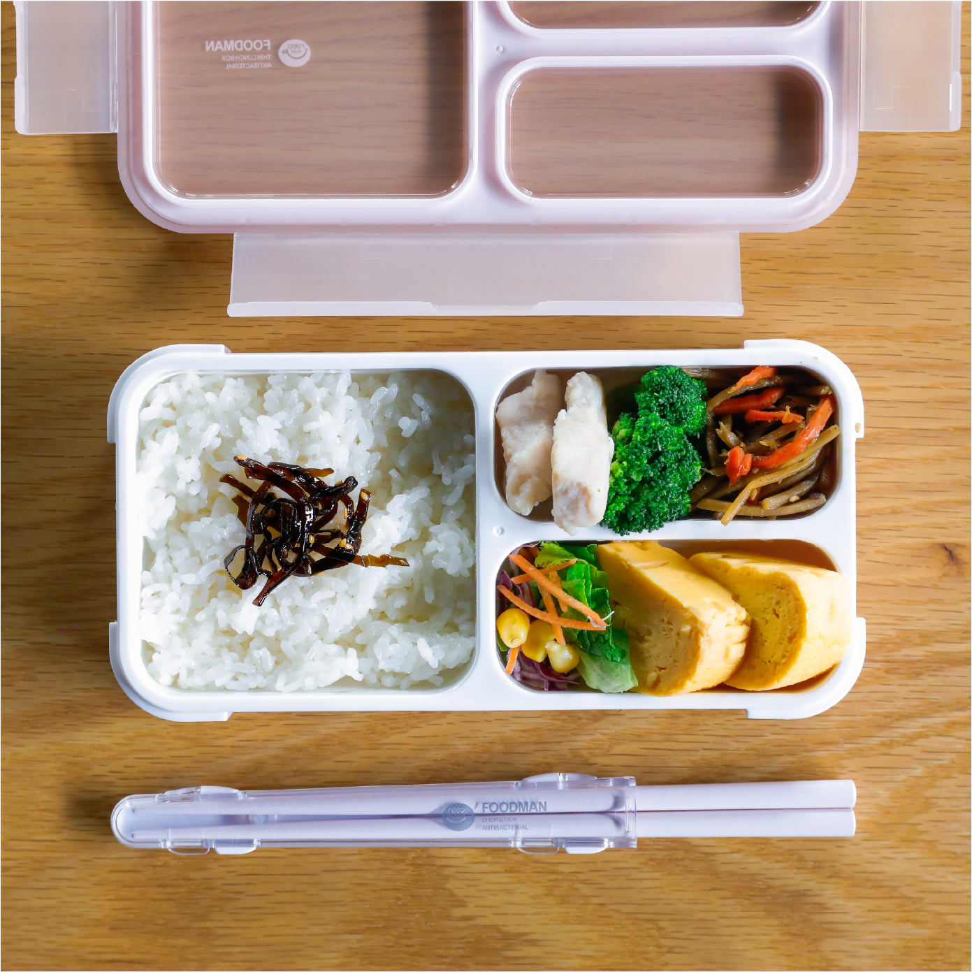 薄型弁当箱 抗菌フードマン400ml