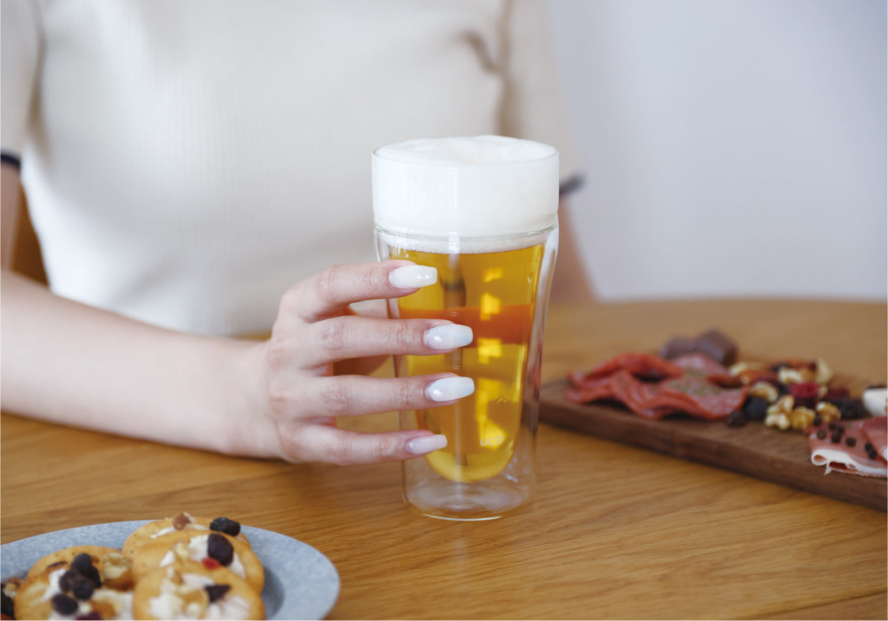 泡を楽しむ耐熱ダブルグラス