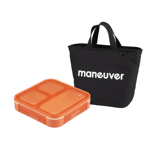 【セット】立てて運べる薄型弁当箱【Mee】by FOODMAN 保冷ランチトートバッグ maneuver M セット
