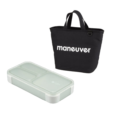 【セット】薄型弁当箱 抗菌フードマン400ml 保冷ランチトートバッグ maneuver M セット