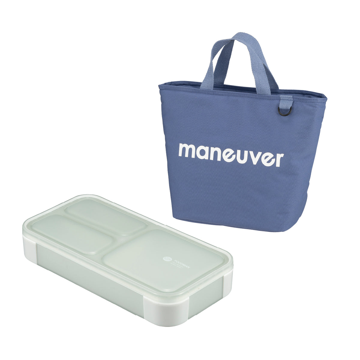 【セット】薄型弁当箱 抗菌フードマン400ml 保冷ランチトートバッグ maneuver M セット