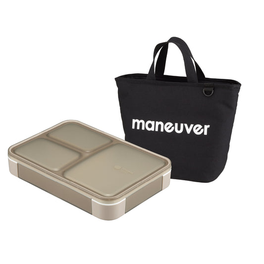 【セット】薄型弁当箱 抗菌フードマン600ml 保冷ランチトートバッグ maneuver M セット