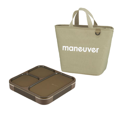 【セット】薄型弁当箱 抗菌フードマン800ml 保冷ランチトートバッグ maneuver M セット