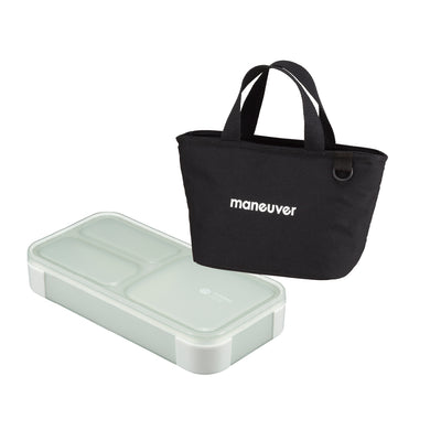 【セット】薄型弁当箱 抗菌フードマン400ml 保冷ランチトートバッグ maneuver S セット