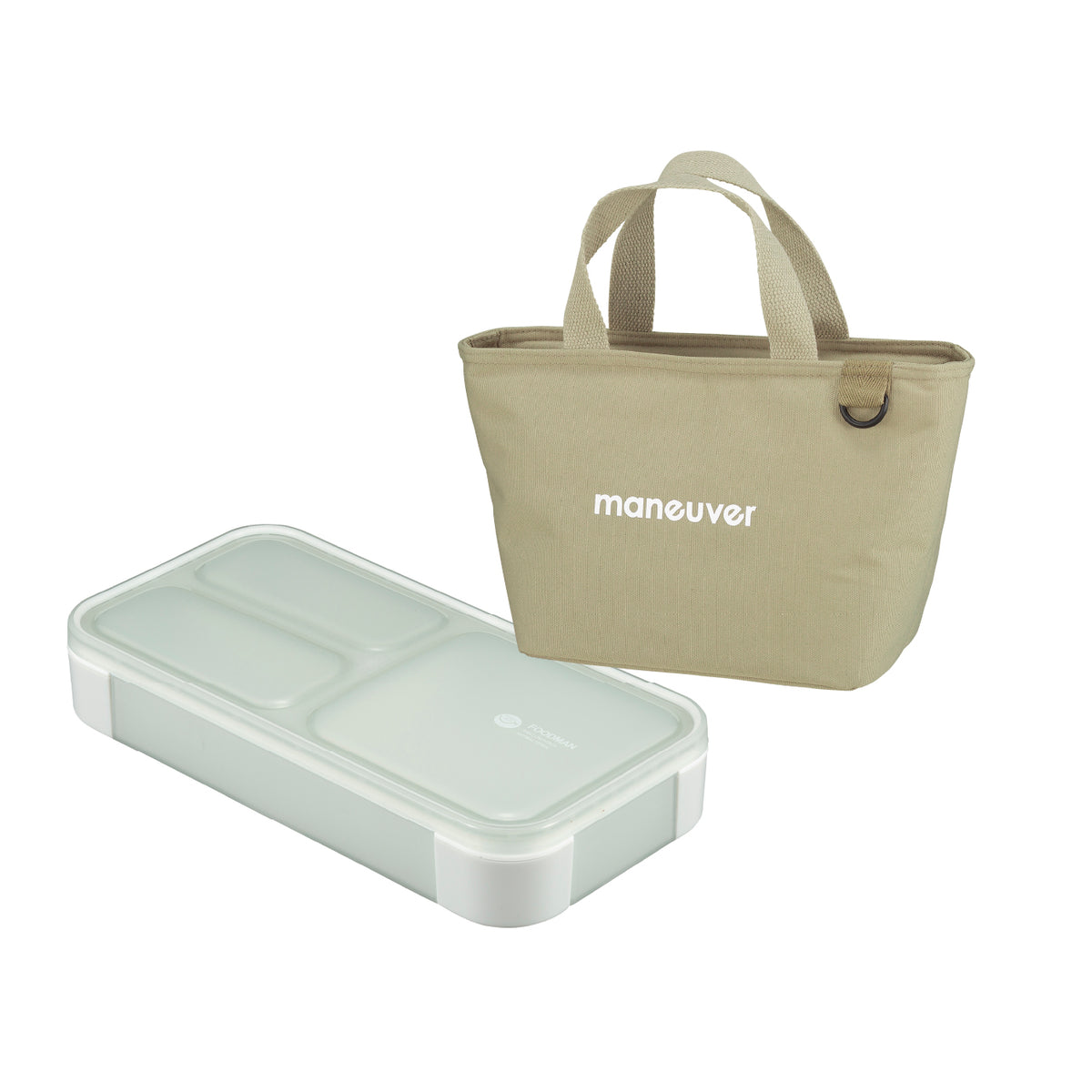 【セット】薄型弁当箱 抗菌フードマン400ml 保冷ランチトートバッグ maneuver S セット