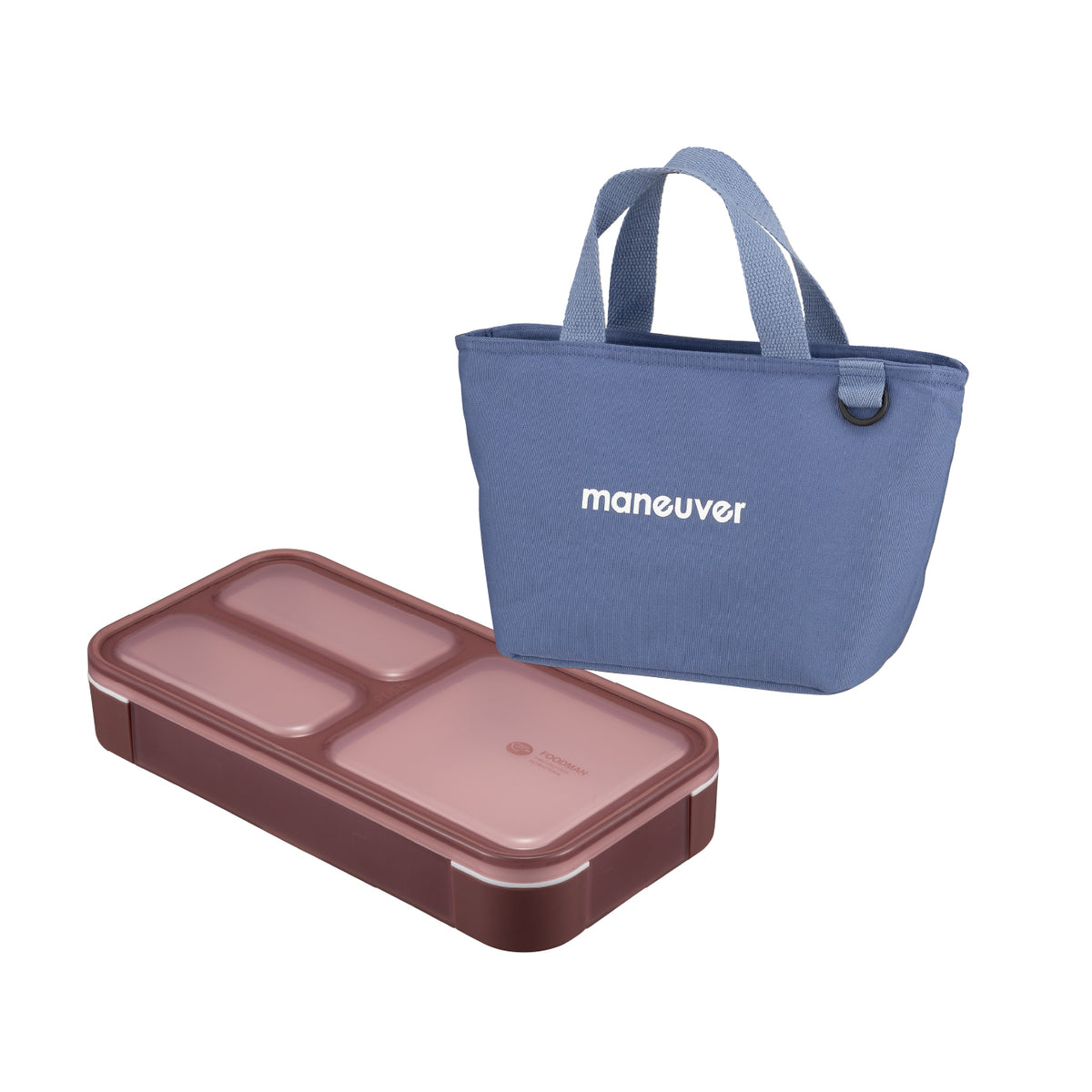 【セット】薄型弁当箱 抗菌フードマン400ml 保冷ランチトートバッグ maneuver S セット