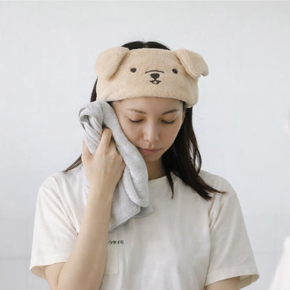 洗顔やお化粧、リラックスタイムなどにぴったりのヘアバンド。幅が広めなので前髪をしっかりホールド！