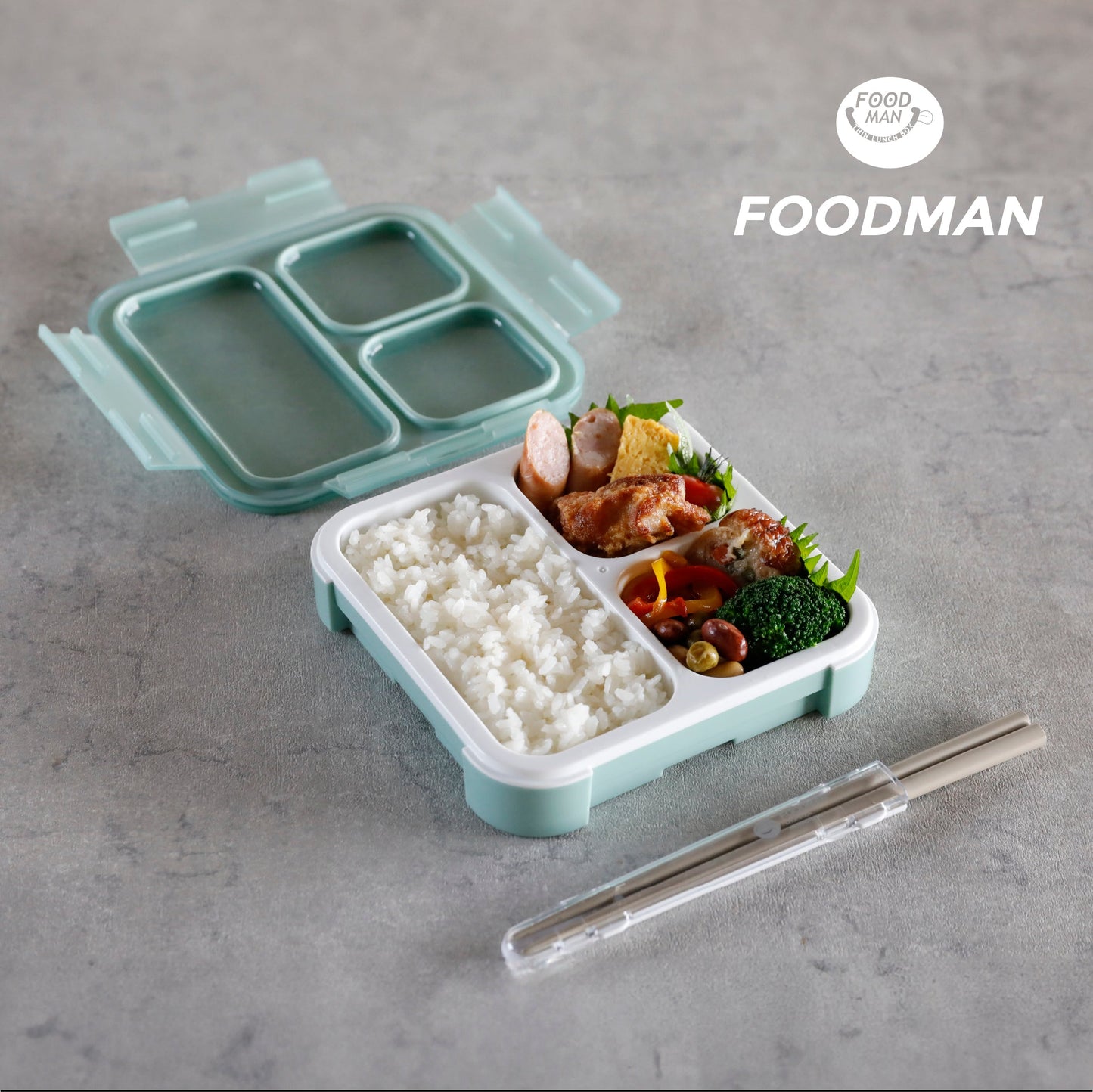 【セット】薄型弁当箱 抗菌フードマン500ml セット